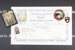 Ensemble d'insignes et de diplômes du Groupement 19
