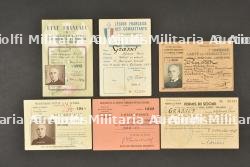 Ensembles de cartes d'un officier sous Vichy. Sets of cards belonging to an officer under Vichy.