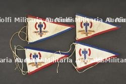 Lot de 4 Fanions Patriotiques État français. Set of 4 Patriotic Pennants of the French State.