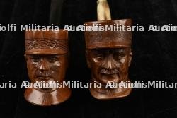 Ensemble de 2 Pipes à l'effigie du Maréchal Pétain. Set of 2 Pipes with Marshal Pétain’s Effigy