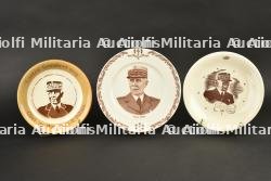 lot de 3 assiettes à l’effigie du maréchal. Set of 3 plates bearing the Marshal’s effigy