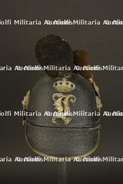Casque bavarois à chenille Raupenhelm modèle 1868 d'infanterie légère.
