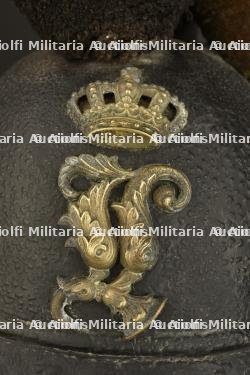 Casque bavarois à chenille Raupenhelm modèle 1868 d'infanterie légère. — miniature 11