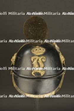 Casque bavarois à chenille Raupenhelm modèle 1868 troupes montées.
