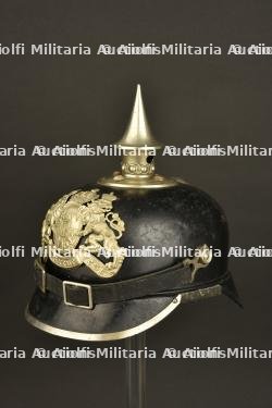 Casque à pointe bavarois en tôle garnitures maillechort. — miniature 8