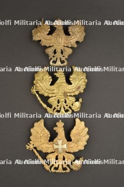 Ensemble de 3 plaques de casque à pointe prussiennes