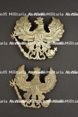 Duo de plaques prussiennes maillechort Pionnier et Jäger