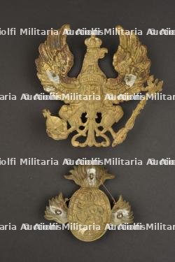 Ensemble prussien plaque de casque à pointe et attribut de giberne artillerie — photo 2