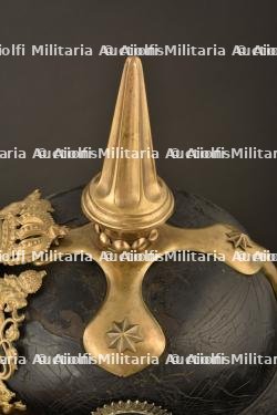 Casque a pointe bavarois Chevauleger, Schwere Reiter ou Artillerie. Bavarian mounted troops senior NCO spiked helmet. Bayern Schwere Reiter oder Artillerie Unteroffizier Pickelhaube — miniature 5