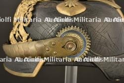 Casque a pointe bavarois Chevauleger, Schwere Reiter ou Artillerie. Bavarian mounted troops senior NCO spiked helmet. Bayern Schwere Reiter oder Artillerie Unteroffizier Pickelhaube — photo 6