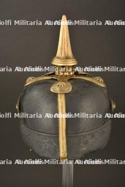 Casque a pointe bavarois Chevauleger, Schwere Reiter ou Artillerie. Bavarian mounted troops senior NCO spiked helmet. Bayern Schwere Reiter oder Artillerie Unteroffizier Pickelhaube — miniature 8