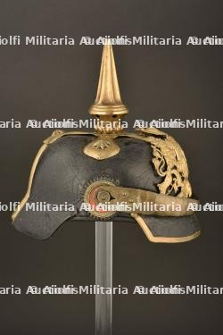 Casque a pointe bavarois Chevauleger, Schwere Reiter ou Artillerie. Bavarian mounted troops senior NCO spiked helmet. Bayern Schwere Reiter oder Artillerie Unteroffizier Pickelhaube — miniature 10