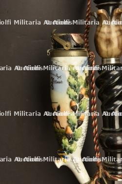 Pipe de reserviste du 17eme Hussards de Brunswick. Brunswick 17th hussars porcelan reservist pipe. Braunschweig Husaren Rgt Nr 17 Reservisten Pfeife — photo 3