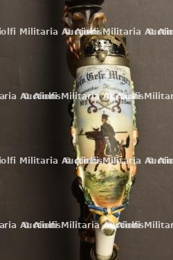 Pipe de reserviste du 17eme Hussards de Brunswick. Brunswick 17th hussars porcelan reservist pipe. Braunschweig Husaren Rgt Nr 17 Reservisten Pfeife — photo 4