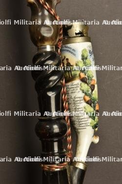 Pipe de reserviste du 17eme Hussards de Brunswick. Brunswick 17th hussars porcelan reservist pipe. Braunschweig Husaren Rgt Nr 17 Reservisten Pfeife — miniature 5
