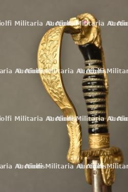 Sabre d officier tete de lion d officier du 17eme hussard de brunswick. Brunswick hussars officer lion head sword. Braunschweig Husaren Offizier Lowenkopf Säbel — miniature 4