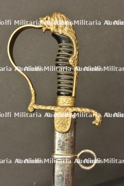 Sabre d officier tete de lion d officier du 17eme hussard de brunswick. Brunswick hussars officer lion head sword. Braunschweig Husaren Offizier Lowenkopf Säbel — miniature 8