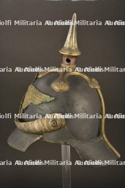 Casque d officier modele 1842 de la Garde. Scarce prussian guard pattern 1842 officer spiked helmet. Selten Garde Offizier Pickelhaube M1842 — miniature 6