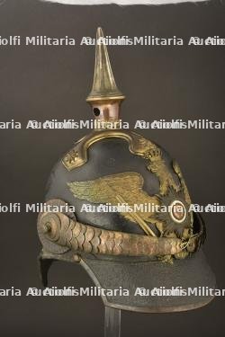 Casque d officier modele 1842 de la Garde. Scarce prussian guard pattern 1842 officer spiked helmet. Selten Garde Offizier Pickelhaube M1842 — miniature 11