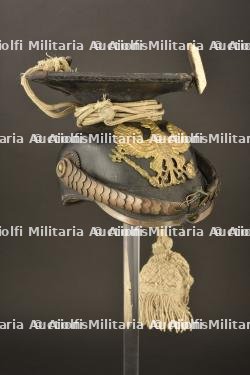Tschapka prussienne modele 1867 troupe avec cordon raquettes. Prussian lancer Tschapska pattern 1867. Preussen Ulanen Tschapka M1867 — photo 12