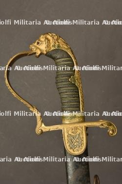 Sabre d officier tete de lion de cavalerie. Imperial german lion head cavalry officer saber. Preussen Kavallerie Offizier Lowenkopf Säbel — miniature 3