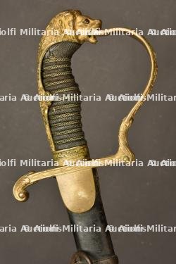 Sabre d officier tete de lion de cavalerie. Imperial german lion head cavalry officer saber. Preussen Kavallerie Offizier Lowenkopf Säbel — miniature 4