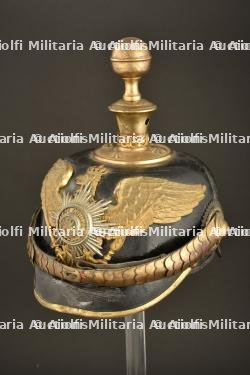 Casque d officier de reserve Garde FeldArtillerie. Guard field artillery reserve officer spiked helmet. Garde Feldartillerie Reserve Offizier Pickelhaube. — miniature 8