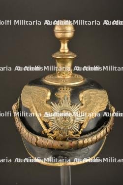 Casque d officier de reserve Garde FeldArtillerie. Guard field artillery reserve officer spiked helmet. Garde Feldartillerie Reserve Offizier Pickelhaube. — photo 9