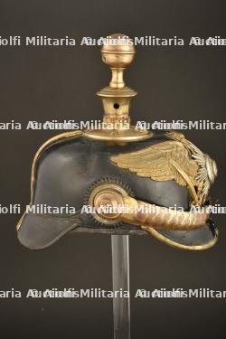 Casque d officier de reserve Garde FeldArtillerie. Guard field artillery reserve officer spiked helmet. Garde Feldartillerie Reserve Offizier Pickelhaube. — miniature 14