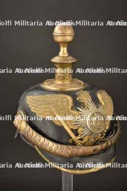 Casque d officier de reserve Garde FeldArtillerie. Guard field artillery reserve officer spiked helmet. Garde Feldartillerie Reserve Offizier Pickelhaube. — miniature 30