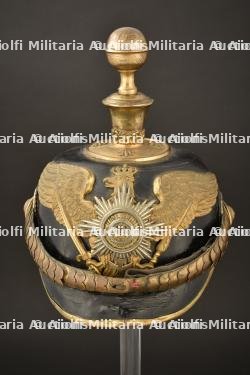 Casque d officier de reserve Garde FeldArtillerie. Guard field artillery reserve officer spiked helmet. Garde Feldartillerie Reserve Offizier Pickelhaube. — photo 31
