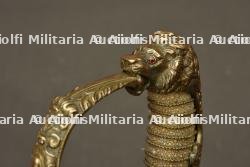 Sabre d officier d artillerie prussien a tete de lion. German artillery lion head officer saber. Preussen Artillerie Offizier Lowenkopf Säbel — photo 2