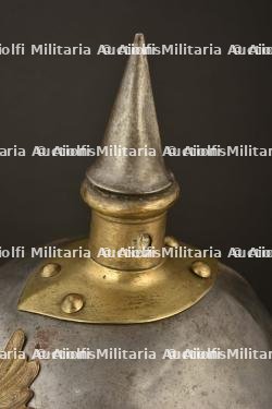 Casque modele 1853 modifie 1862-1867 du 2eme Regiment de Cuirassiers de la Reine. Prussian 2nd cuirassier regiment, queen s own, spiked helmet. Preussen Kurassier Regiment Nr 2 Pickelhaube M1862-1867 — miniature 5
