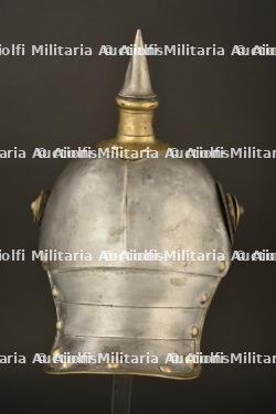 Casque modele 1853 modifie 1862-1867 du 2eme Regiment de Cuirassiers de la Reine. Prussian 2nd cuirassier regiment, queen s own, spiked helmet. Preussen Kurassier Regiment Nr 2 Pickelhaube M1862-1867 — miniature 8