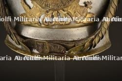 Casque modele 1853 modifie 1862-1867 du 2eme Regiment de Cuirassiers de la Reine. Prussian 2nd cuirassier regiment, queen s own, spiked helmet. Preussen Kurassier Regiment Nr 2 Pickelhaube M1862-1867 — miniature 12