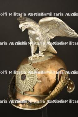 Casque de Garde Kurassier modele 1889 en grande tenue. Guard Cuirassier spiked helmet with parade eagle. Garde Kurassier Pickelhaube in Parade mit Adler — photo 16