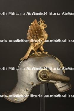 Casque de Kurassier modele 1862 reconstitue en Leibgendarme. Prussian cuirassier spiked helmet with reproduction of a Leibgendarme eagle. Kurassier Helm M1862 mit Leibgendarme Neufertigung Adler — miniature 11
