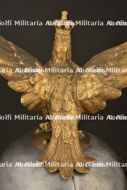 Casque de Kurassier modele 1862 reconstitue en Leibgendarme. Prussian cuirassier spiked helmet with reproduction of a Leibgendarme eagle. Kurassier Helm M1862 mit Leibgendarme Neufertigung Adler — photo 12