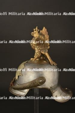 Casque de Kurassier modele 1862 reconstitue en Leibgendarme. Prussian cuirassier spiked helmet with reproduction of a Leibgendarme eagle. Kurassier Helm M1862 mit Leibgendarme Neufertigung Adler — miniature 16