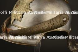 Casque de Kurassier modele 1862 reconstitue en Leibgendarme. Prussian cuirassier spiked helmet with reproduction of a Leibgendarme eagle. Kurassier Helm M1862 mit Leibgendarme Neufertigung Adler — photo 18