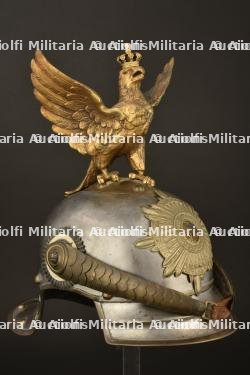 Casque de Kurassier modele 1862 reconstitue en Leibgendarme. Prussian cuirassier spiked helmet with reproduction of a Leibgendarme eagle. Kurassier Helm M1862 mit Leibgendarme Neufertigung Adler — miniature 25