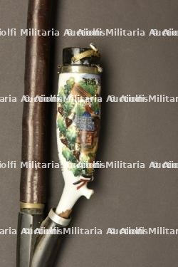Pipe de reserviste du Husaren Regiment 13 de Mainz. German 13th hussars porcelan reservist pipe. Husaren Regiment Nr 13 Reservistenpfeife — photo 11