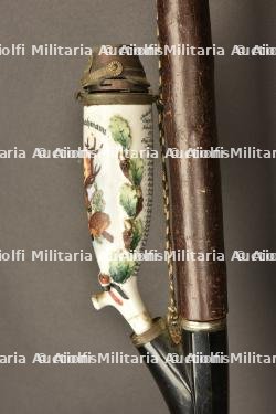 Pipe de reserviste du 11eme Chasseurs a pied de Marburg. German 11th light infantry porcelan reservist pipe. Marburg Jäger Bataillon Nr 11 Reservistenpfeife — miniature 6