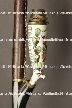 Pipe de reserviste du 11eme Chasseurs a pied de Marburg. German 11th light infantry porcelan reservist pipe. Marburg Jäger Bataillon Nr 11 Reservistenpfeife — miniature 8