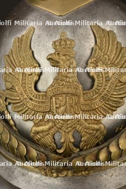 Casque de cuirassier prussien troupe modele 1853 modifie 1862. Franco Prussian war enlisted cuirassier spiked helmet. Preussen Kurassier Mannschaft Pickelhaube M1853-1862 — miniature 16