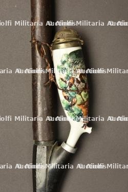 Pipe de reserviste du Kurassier Regiment Nr 4. German 4th cuirassier porcelan reservist pipe. Kurassier Regiment Nr 4 Reservistenpfeife — miniature 5