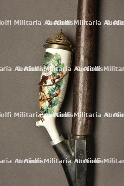 Pipe de reserviste du Kurassier Regiment Nr 4. German 4th cuirassier porcelan reservist pipe. Kurassier Regiment Nr 4 Reservistenpfeife — miniature 15