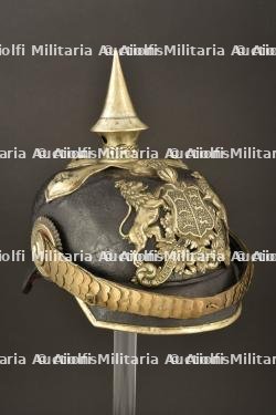Casque a pointe d officier de Grenadier du Wurttemberg. Wurttemberg grenadier officer spiked helmet. Wurttemberg Grenadier Offizier Pickelhaube — miniature 14