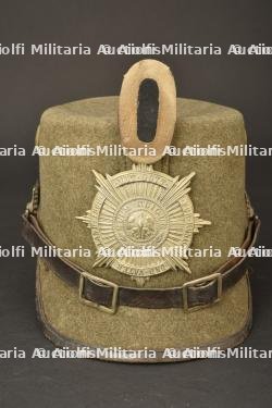 Tschako ersatz en feutre de sous officier de Jäger, Schutzen ou Mitrailleur de la Garde. WW1 Prussian guard light infantry ersatz felt shako. Garde Jäger, Schutzen oder Maschinengewehrtruppen Ersatz Tschako — miniature 1