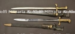 Deux baïonnettes pour le fusil à percussion 1863 Remington Zouave. répliques italiennes.
